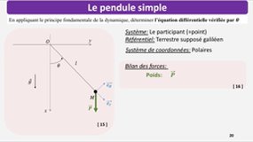 Module BASES DE PHYSIQUE GÉNÉRALE: Chapitre 3.3 - Autres Applications_Pendule simple