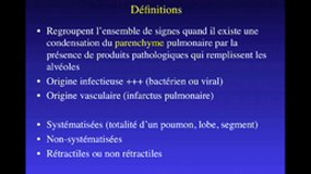 Syndrome de condensation - Sémiologie clinique