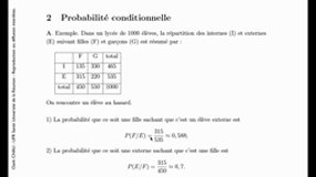 L1 SPS_UE7.S2-A4 Espace et probabilité - Probabilité conditionnelle