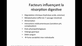 PACES_UE6-A4 Pharmacocinétique - Résorption facteurs influencant biodisponibilité_S. LOUKIL