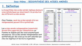 L2 SPS_UE10.S4-A3 Biosynthèse des acides aminés