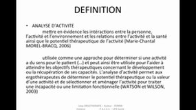 PACES_UEsp ERGOTHERAPIE - 3 - Analyse d'activité_Processus d'analyse_V. PERRIN