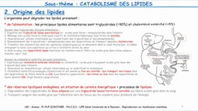 PACES_UE1-C8 Biochimie structurale et métabolique - Catabolisme des lipides