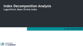 Index decomposition analysis - LMDI