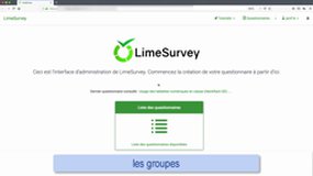 LimeSurvey 04 - Groupes de questions
