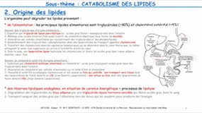 L2 SPS_UE10.S4-B1 Biochimie structurale et métabolique_Catabolisme des lipides