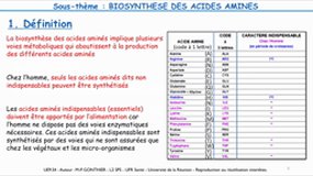 L2 SPS_UE9.S4-A3 Biosynthèse des acides aminés