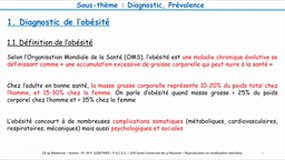 PACES_UEsp MEDECINE-C4 Obésité - Diagnostic-Prévalence